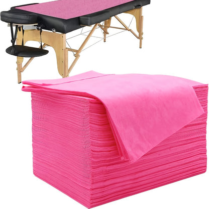 Disposable Bed Sheets 100 Pack for Massage Table - Non-Woven Spa Sheets for Massage Therapists, Estheticians, Salons, Hotels & Tattoo Artists, Stain Resistant All-Season Cover