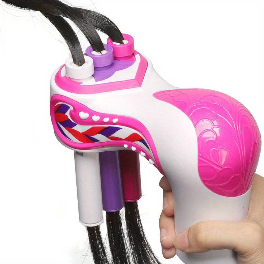 Electric Hair Braider Machine Automatic Braid Styler One-Touch Operation Adjustable Speed Settings with Braiding Combs & Clips Salon-Quality Braids at Home for Beginners & Pros All Hair Types