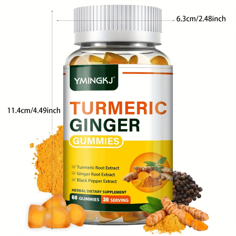 1 Bottle Containing 60pcs High Quality Turmeric Gummies It Contains High Quality Turmeric Black Pepper And Mint It Is A Turmeric Supplement with High Absorption Beneficial for Health