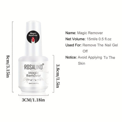 Gel Nail Polish Remover – Professional Formula Removes Gel Polish in 2–5 Minutes, No Foil or Soaking Needed, Includes Cuticle Pusher & Nail Scraper Tools