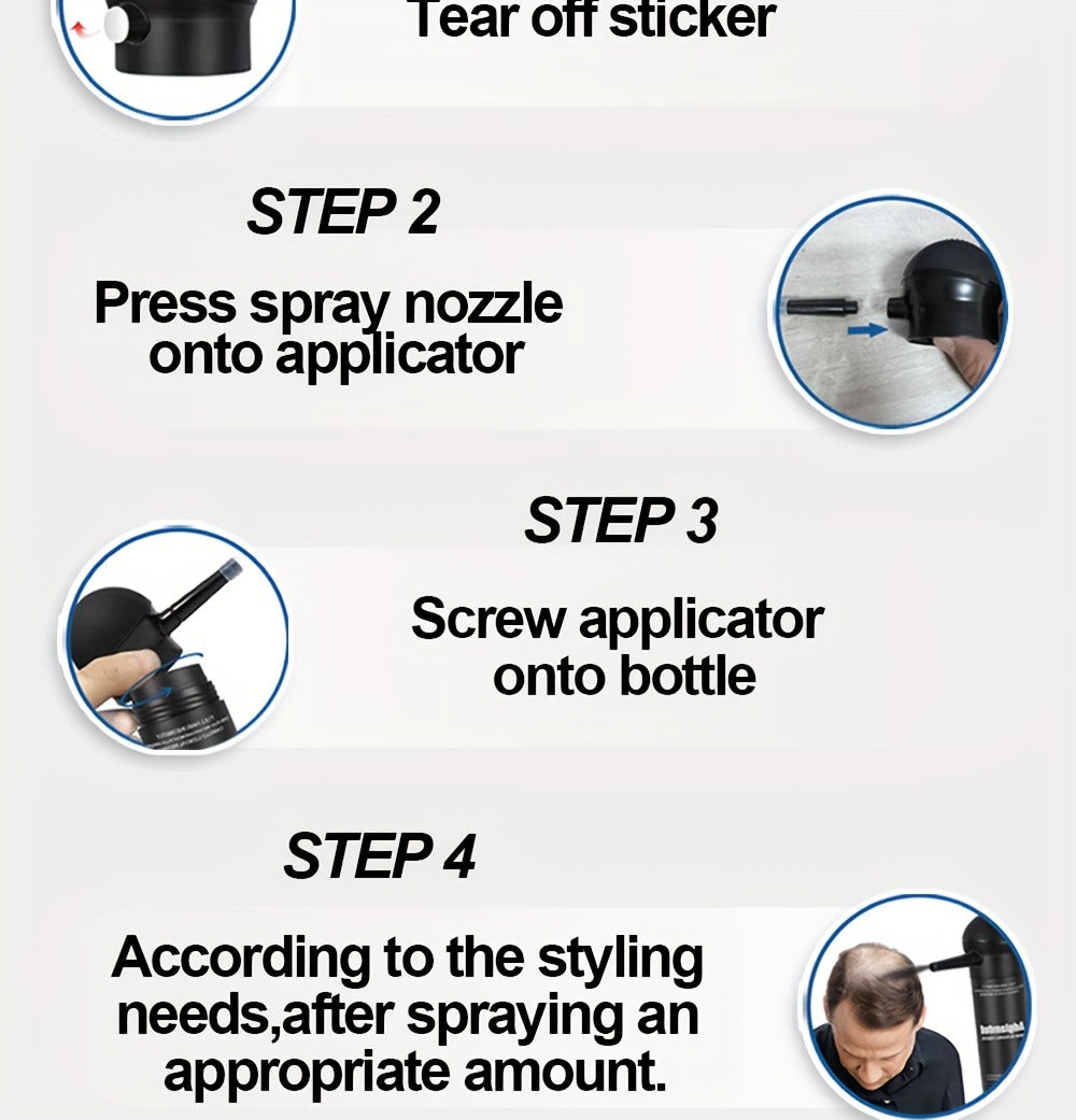 Hair Volumizing Fibers 2-in-1 Kit 30g x 2pcs - Adglamful Instant Volume for Sparse Hair, Fills Part Lines & Hairlines, Men & Women, Black & Dark Brown