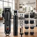 [USB Rechargeable] Professional Men's Grooming Kit, Rechargeable Hair Clipper And Beard Trimmer Set with Guide Combs, Nose Trimmer, Electric Shaver, USB Charging Cable, Haircut And Styling Tool for Men