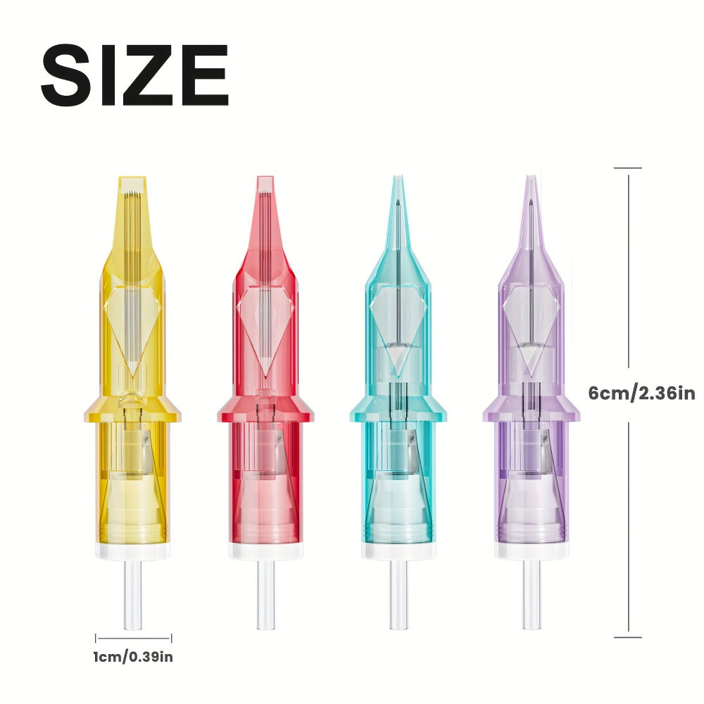50/20pcs Lumentip Tattoo Cartridge Needles, Disposable Mixed Sizes #12 RL/RS/RM/M1, Stainless Steel Round Liner & Shader Needles with Membrane, Compatible with Tattoo Machines And Pens, Essential for Tattoo Artists And Beginners, Tattoo Supplies