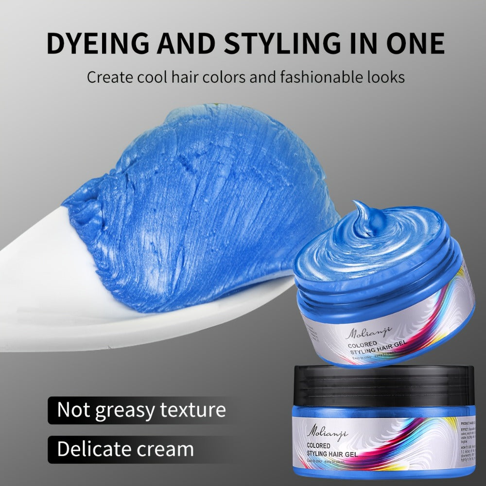 Temporary Hair Dye Color Wax 3.53oz — Non-Damaging Easy Wash Hair Color for Halloween, Carnival & Festival Styling, Mixable Shades, Natural Hold Not Stiff, 9 Colors