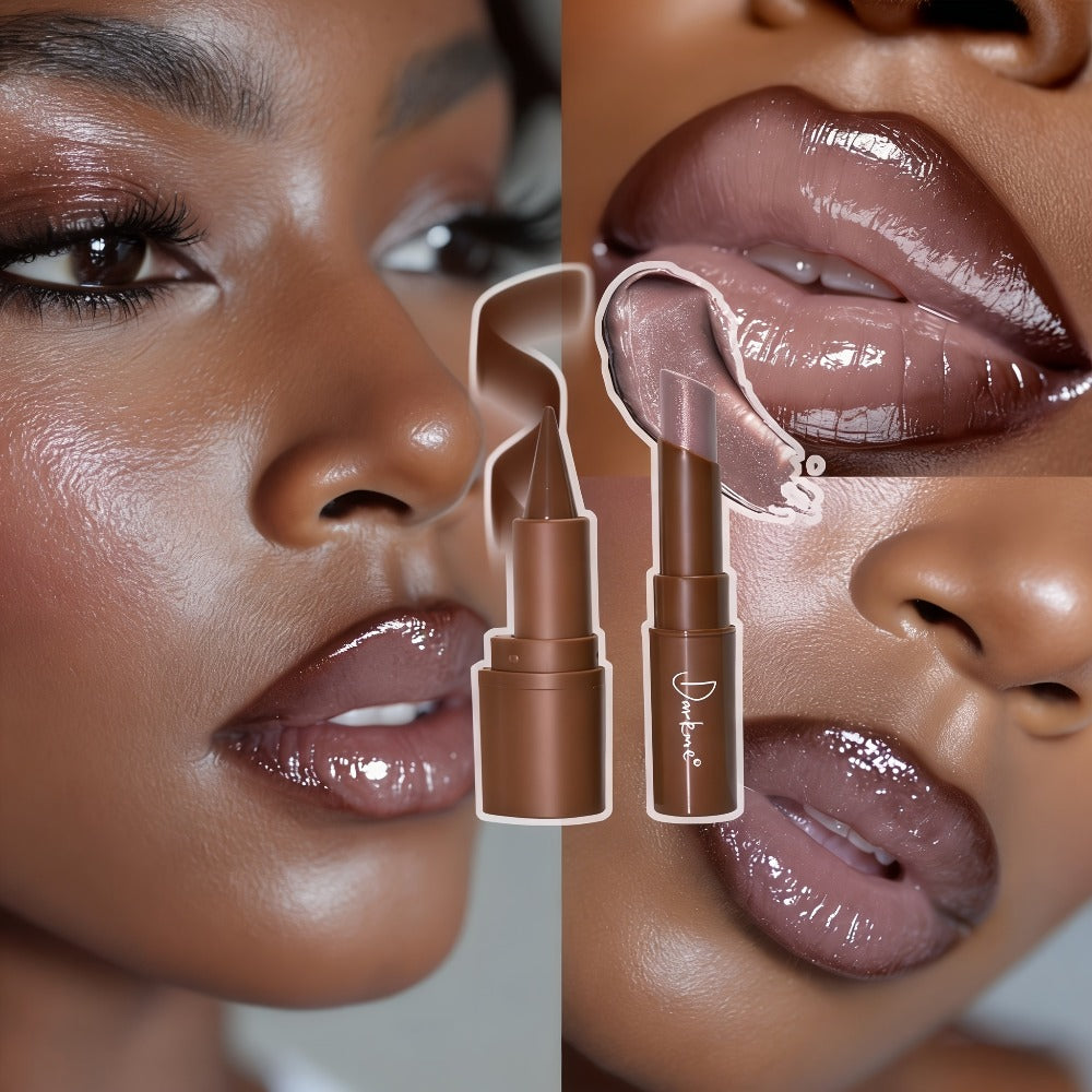Dark Lip Liner Pen + Metallic Solid Lipstick Set | Creates A Three-dimensional Lip Shape, One Application Gives A Full And Shiny Effect, Long-lasting Color Retention Without Smudging, Ideal Gift For Any Occasion