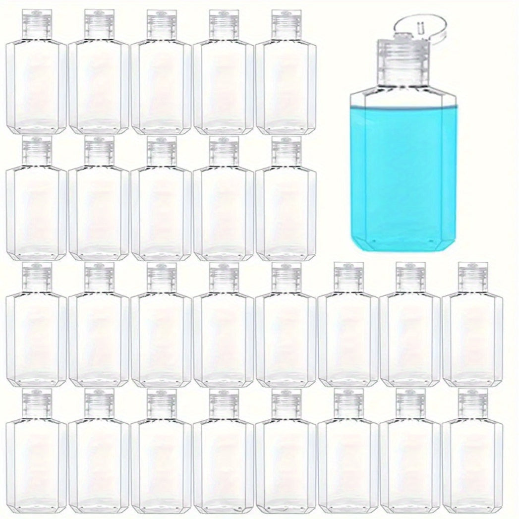 40pcs 2oz Clear Plastic Flip Cap Bottles - Travel-Size Hand Sanitizer, Shampoo, Soap, Toner & Lotion Containers - Portable & Refillable for Easy Dispensing