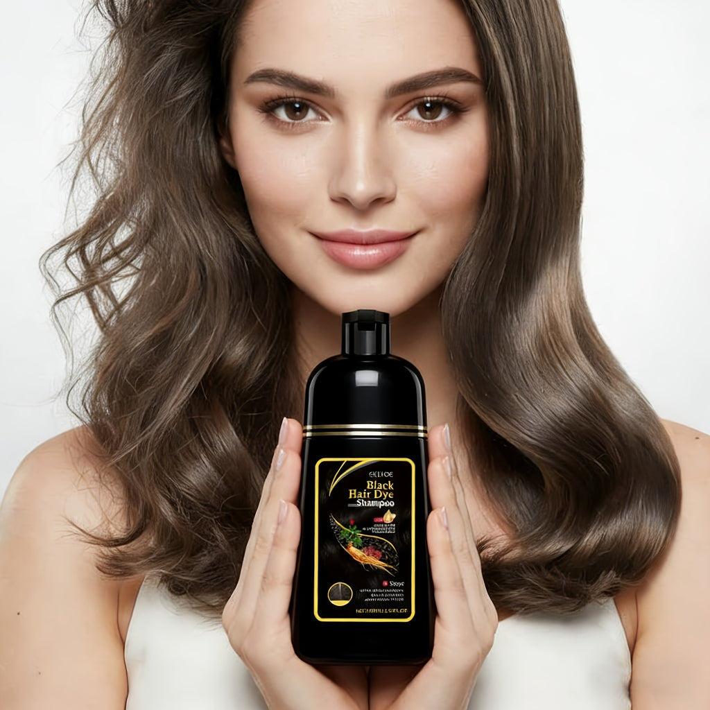 6pcs Set Of Black/Brown Cooling Shampoo Suitable for Long Hair, 3-In-1 Shampoo, Conditioner And Cooling Shampoo, Unisex Natural Hair Dye Shampoo, Halloween, Christmas Gift