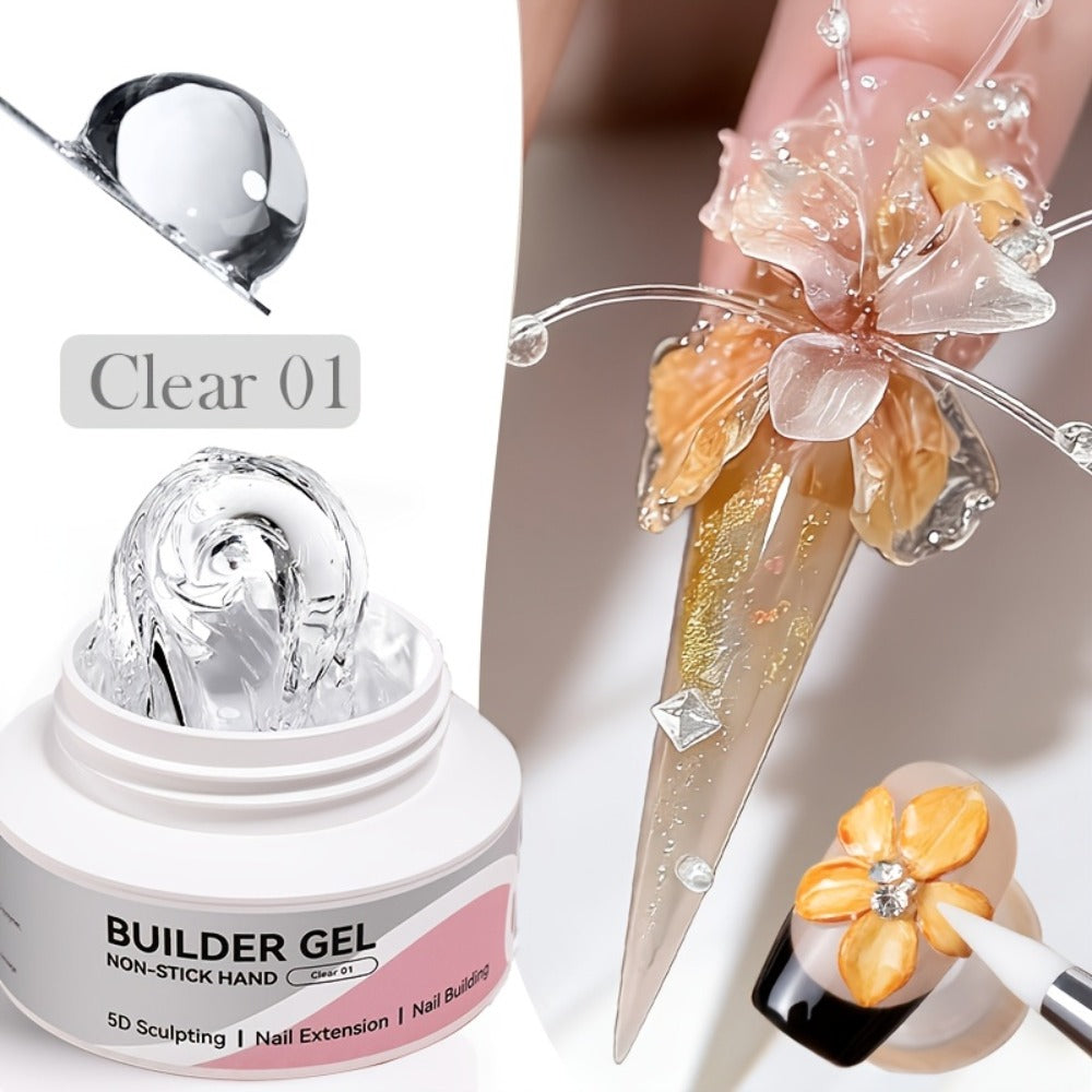 BORN PRETTY 60G Sculpting Gel No-Sticky Quick Extension Nail Gel Polish Clear Milky White 3D Carving Molding Glue Soak Off Construction Gel Vernis