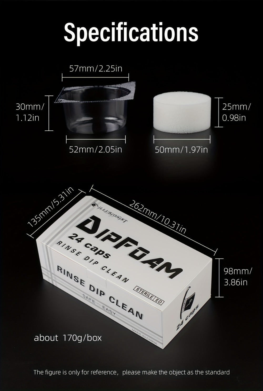Tattoo Needle Dip Clean Cups 24Pcs Foam Liner Design Odorless Safe Cleaning for Cartridge & Traditional Needles Non-Electric Gentle Tattoo Needle Cleaner