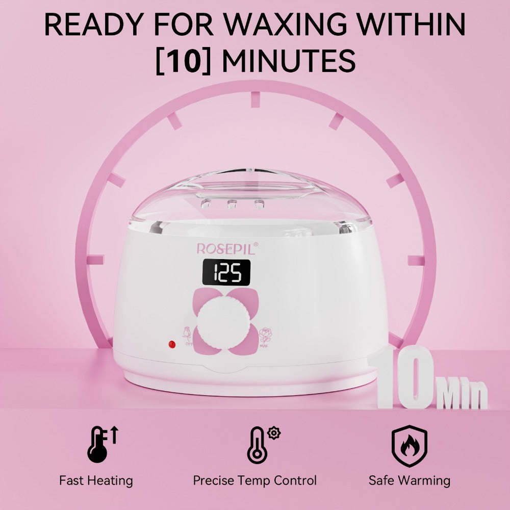 Digital Wax Heater Hair Removal Kit with Intelligent Temperature Control, Includes 6 Packets (3 Colors) Of Wax Beads for Precise Hair Removal - Suitable for Body, Bikini Line, And Face, Salon-grade for Home Use.
