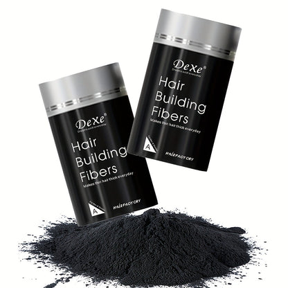 Hair Fiber Powder 2pcs DeXe 22g, Instant Hair Thickening Fibers, 1-Second Adhesion, Natural Fine Finish, Unisex for Men & Women, Travel & Business Ready — Black, Dark Brown