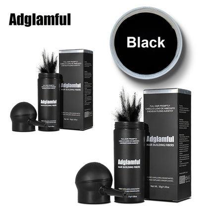 Hair Volumizing Fibers 2-in-1 Kit 30g x 2pcs - Adglamful Instant Volume for Sparse Hair, Fills Part Lines & Hairlines, Men & Women, Black & Dark Brown