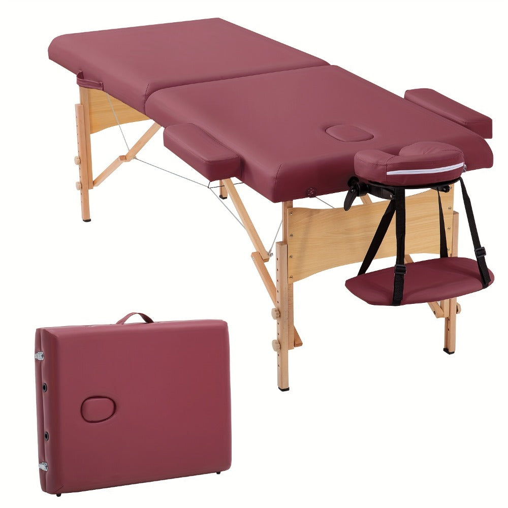 2 Fold Massage Table Portable Massage Bed Lash Spa Bed Tattoo Face Cradle Bed Adjustable with Bag