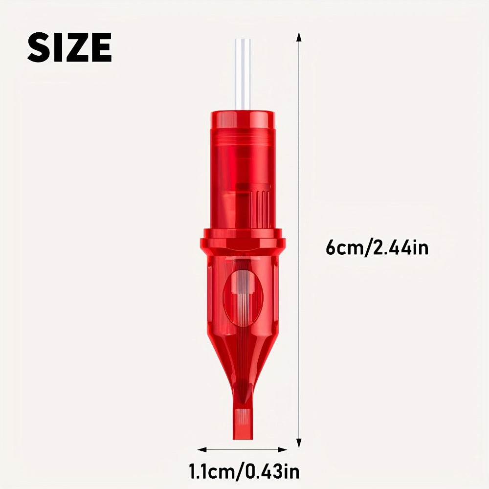 Round Liner & Shader Tattoo Cartridge Needles #10 #12 - Assorted Sizes for Tattooing, Disposable Cartridge Needle Set for Tattoo Supplies & Machine Kits, 20/50pcs