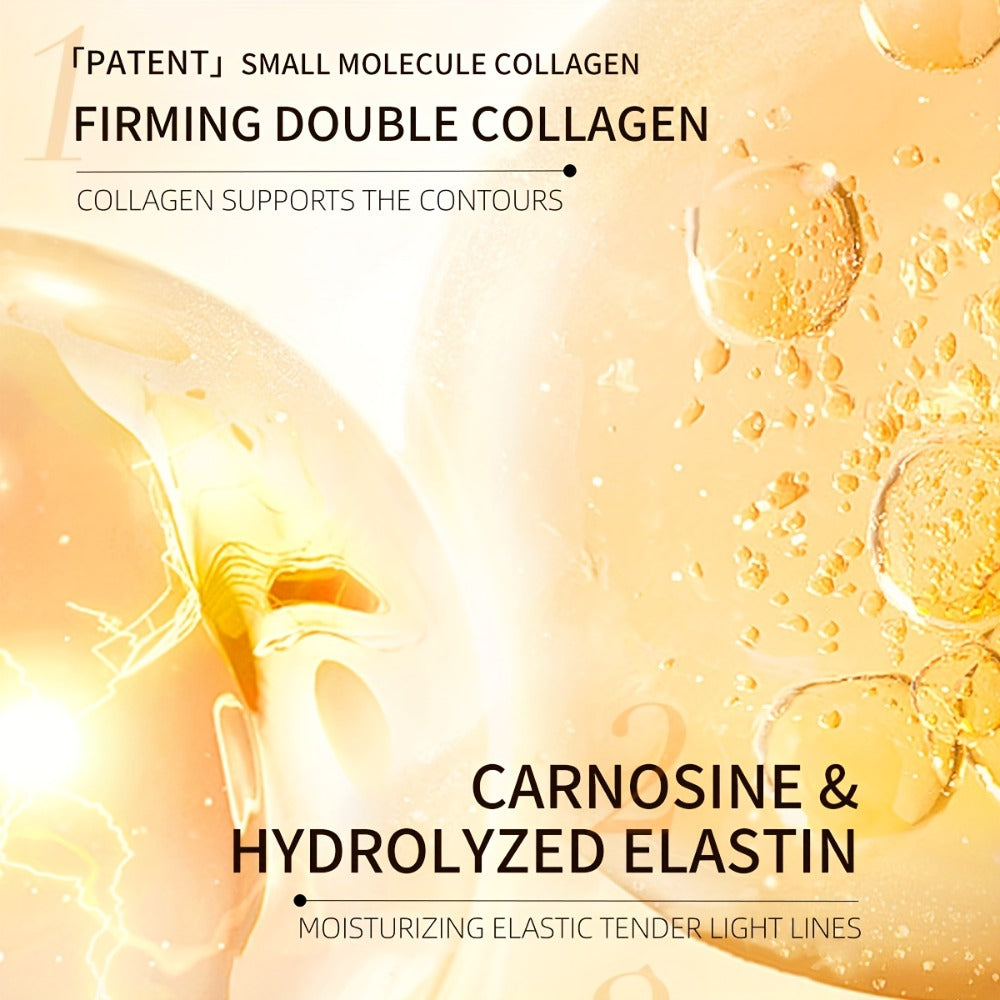 Collagen Face Serum with Plant Squalane - Hydrating Firming Anti-Wrinkle Essence Alcohol-Free Fragrance-Free for Sensitive Skin Restores Elasticity 1.52oz