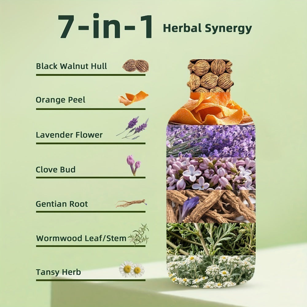 HIthgrd Wormwood Black Walnut Clove Complex Liquid Extract Liquid Drops for Improve Digestive, Gut Support Cleansing Orange Flavor 2fl.oz Suitable for Women Men Black Walnut Wormwood Clove Herbal Supplement
