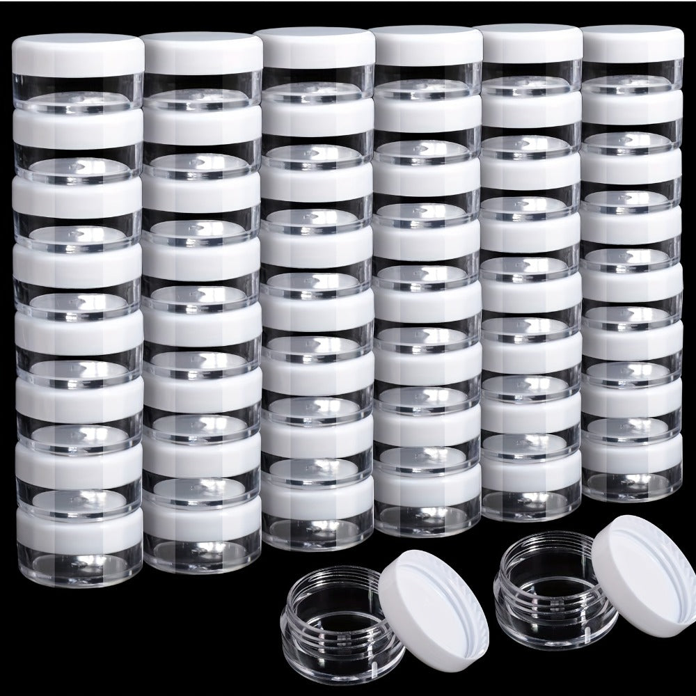 60 Mini Cans, 5g Plastic Cosmetic Cans, Bottles, Round Cans, Plastic Containers with Lids, Travel Essentials Cosmetic Cans, Mini Bottles