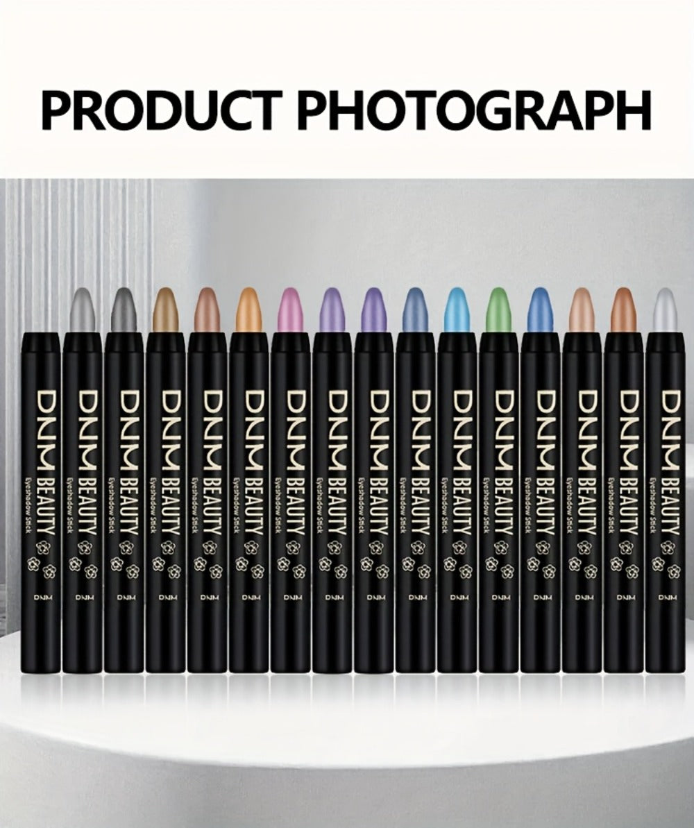 Eyeshadow Stick 16pcs Pearl Shimmer Matte Gel Eyeliner Pencil Set High Gloss Multi Color Blendable Eye Makeup for Women Party Holiday Valentine Gift