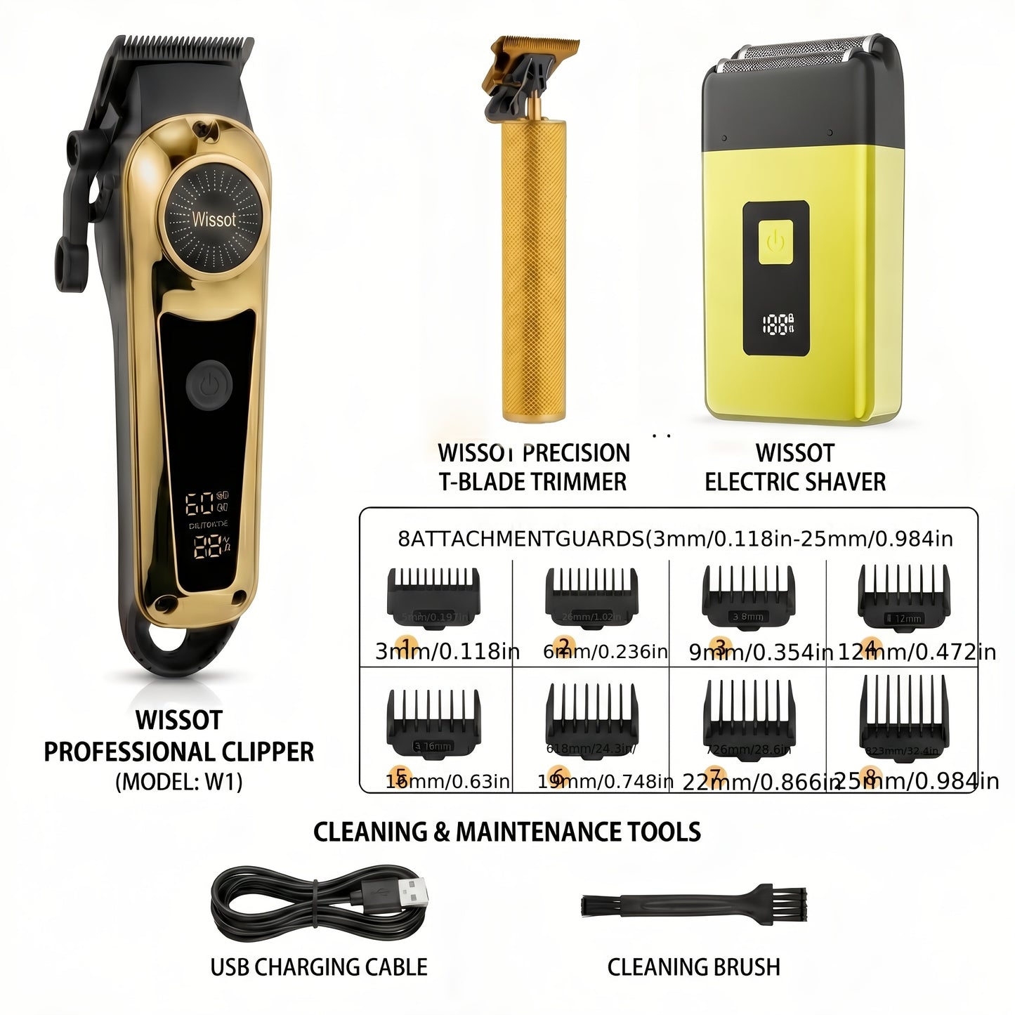 Men's Grooming Set - Electric Hair Clipper Nose Hair Trimmer & Shaver Kit, USB Rechargeable Lithium Battery Cordless, 2 3 4 Piece Options, Gift for Men