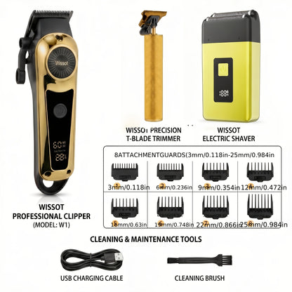 Men's Grooming Set - Electric Hair Clipper Nose Hair Trimmer & Shaver Kit, USB Rechargeable Lithium Battery Cordless, 2 3 4 Piece Options, Gift for Men