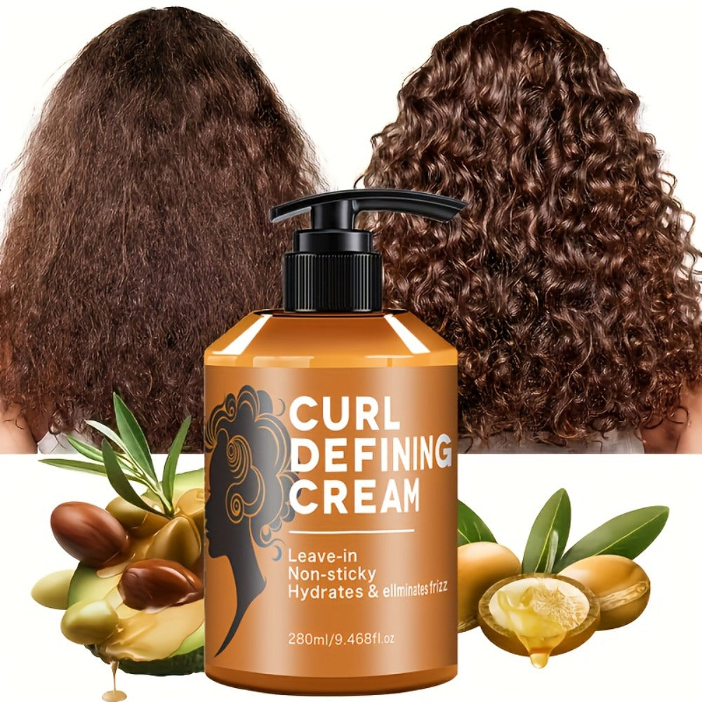 1pc Adult Curling And Styling Cream| Argan Oil | Moisturizing, Long-lasting Styling, Controlling Frizz, Non Greasy | Hairstyle Design | Suitable for Regular, Wavy, And Curly Hair Christmas Gifts, Birthday Gifts | Fashionable Bottle Body Design