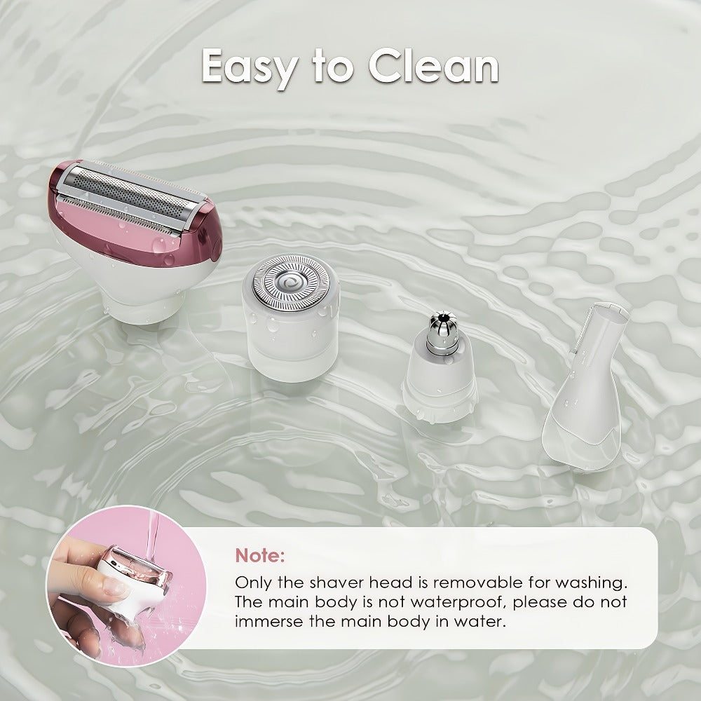 4In1 Women'S Electric Hair Remover Multifunctional Women'S Electric Shaver Trimmer Set Bikini Line Trimmer for Women USB Rechargeable for Eyebrows, Nose, Face Legs Hair Removal Portable Gentle Perfect Gift for Women