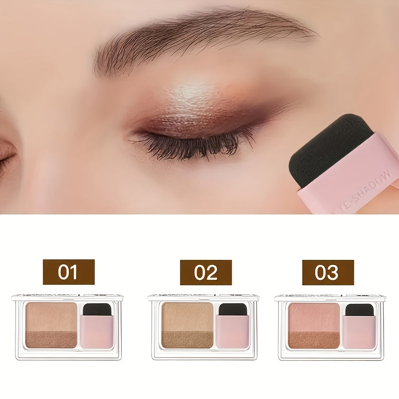 3-pack Glitter Two Tone Eyeshadow Palette, 5-8 Diverse Colors, Easy to Mix, Long-lasting Waterproof Eye Makeup, with Brush Included