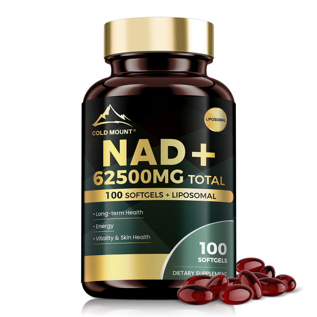 NAD+ Supplement 62500mg - Nicotinamide Riboside & Trans-Resveratrol | for, Repair & | Supports Light, Brain & Healthy Aging | 100 Softgels, 50-Day Supply, Focus Enhancement, Memory Support, High Potency