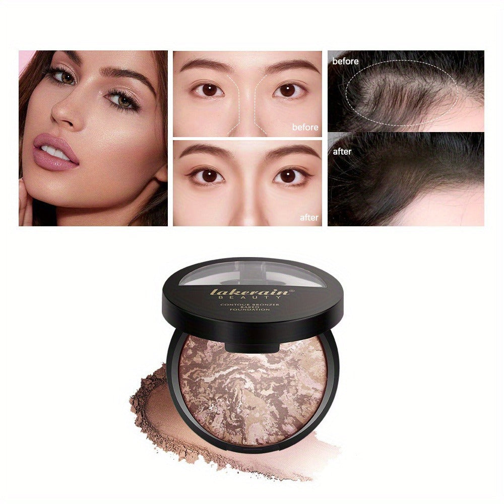 Marble Baking Palette Set — Contour Blush Highlight & Nose Shadow Powder | 4-in-1 Face Palette | All Skin Types | 2-Piece Kit for Everyday & Glam Looks