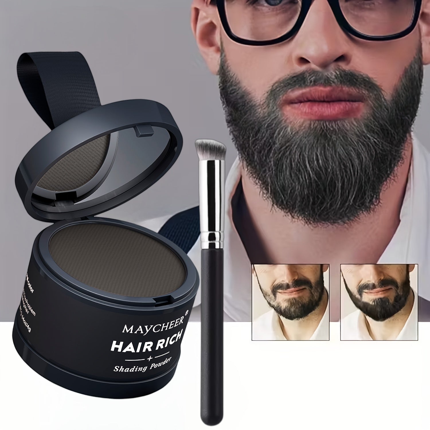 Beard & Hair Touch-Up Powder For Men - Instantly Covers Gray, Fills Sparse Areas, Creates Natural Thickness - Also For Eyebrows & Hairline Perfect For A Father'S Day Gift
