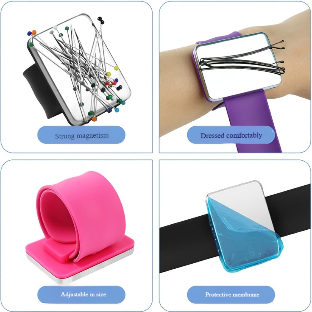 Iron Wrist Bracelet for Curling Hair, Silicone Patting Hair Styling Separator, Crocodile Clip for Hair Salon, Hair Clip for Perming and Dyeing, Bangs Positioning Clip