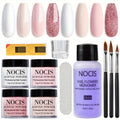NOCIS Complete Acrylic Nail Kit - White Nude Tones for 3D Art, French Manicure Extensions, All-Season Carving, No-Lamp Needed, Professional Salon-Quality Results, Acrylic Nail Kit