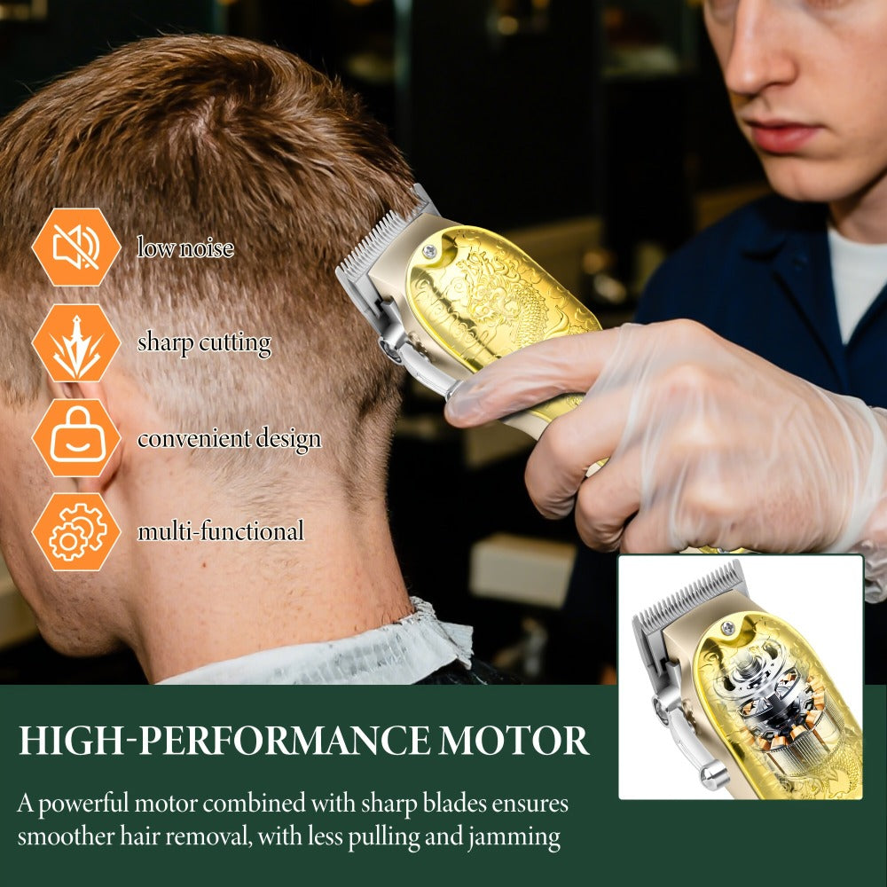 LQT 2/3pcs Men's Professional Hair Clipper, Cordless Men's Hair Trimmer, Electric Shaver, Hair Cutter with LED Display, Gift Box Packaging - Perfect Father's Day Gif