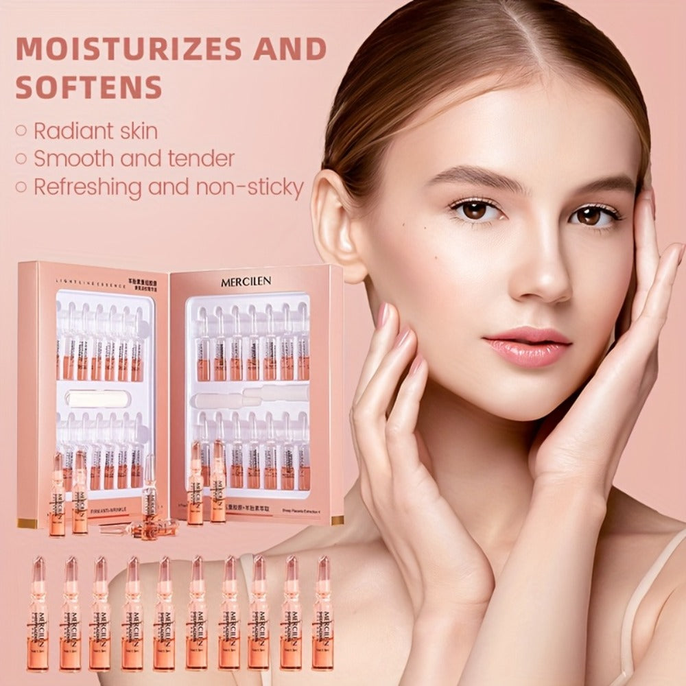 Mercilen 1.42oz Hydrating Serum with Glycerin & Collagen - Alcohol-Free Light Beige Care for Normal to Sensitive Light Beige, Moisturizing & Brightening, Fragrance-Free, Unisex Skincare, Skincare Routine, Sleek Packaging, Alcoholfree Formula