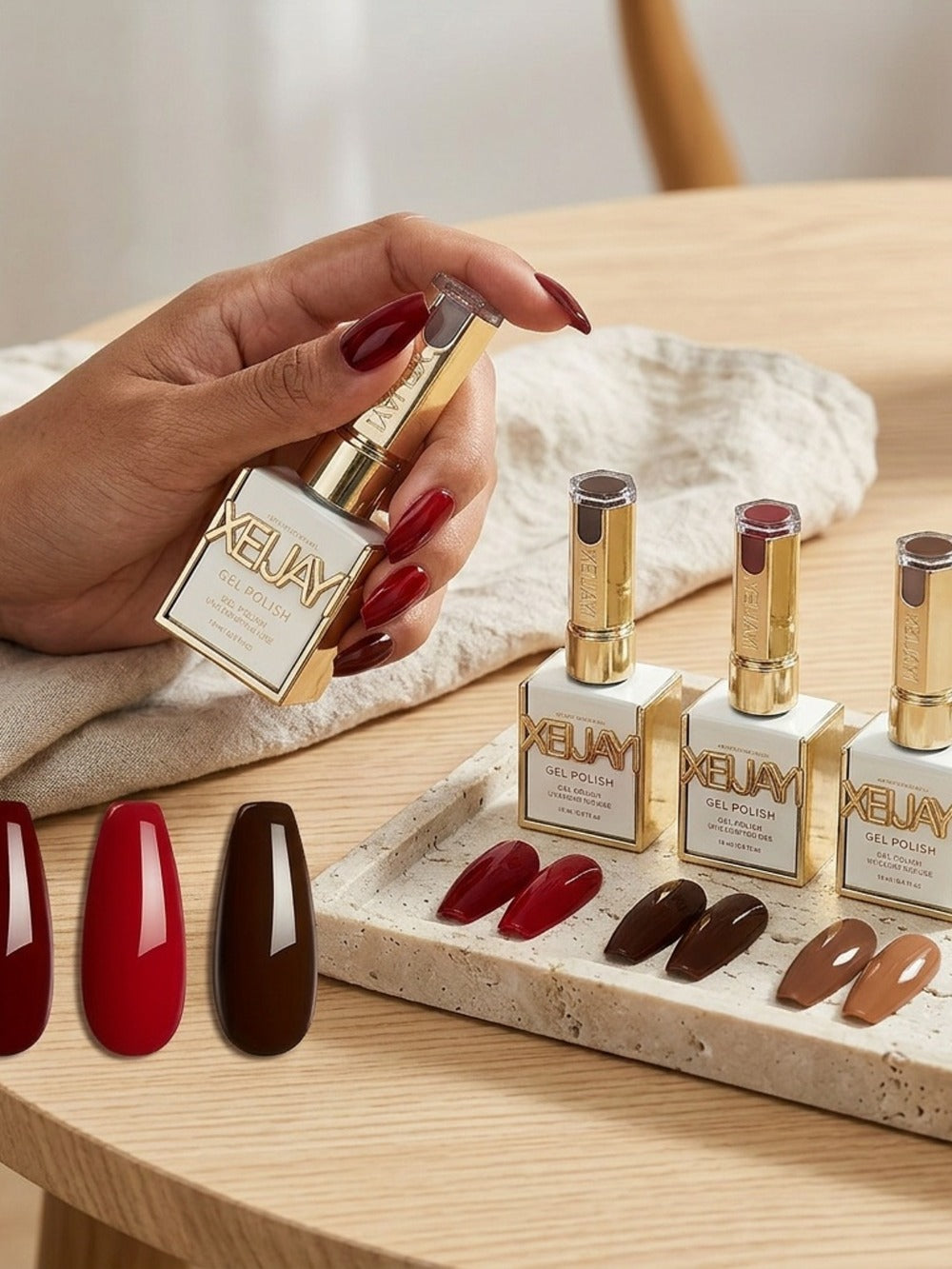 Luxurious Red Series 6-Color Set for Spring 2025, Featuring Sparkling And Long-Lasting Nail Gel for Salon-Quality Nail Art, Perfect for Women