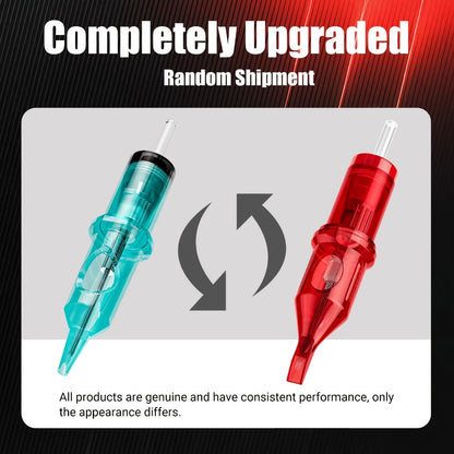 Tattoo Cartridge Needles Mixed Sizes 50pcs — Round Liner Shader Magnum Disposable Sterilized Safety Needles for Tattoo Machine Pen Professional Body Art Supplies