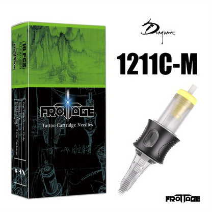 Tattoo Cartridge Needles Integrated Set High Transparency Tips Stable Assembly Round Liner Shader Curved Magnum M1 for Artists & Beginners 26 Sizes RL RS CM