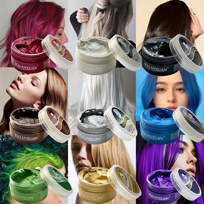 Disposable Color Hair Dye Wax Y2K Temporary Hair Color DIY Styling Cream for Parties Holidays Festivals 9 Colors Blue Purple Red Black Gold Gray Green