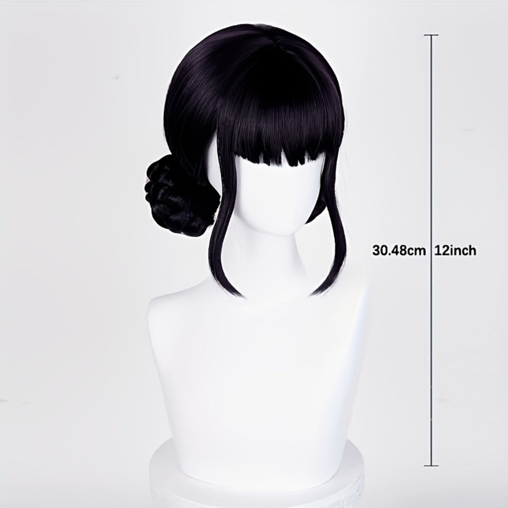 K-Pop Cosplay Wig Long Straight 30 Inch – Korean Idol Costume Hair for Halloween, Anime & K-Drama Character Dress Up, Rose Red, Purple, Black Purple Colors for Women & Girls