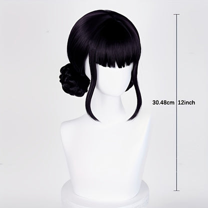 K-Pop Cosplay Wig Long Straight 30 Inch – Korean Idol Costume Hair for Halloween, Anime & K-Drama Character Dress Up, Rose Red, Purple, Black Purple Colors for Women & Girls