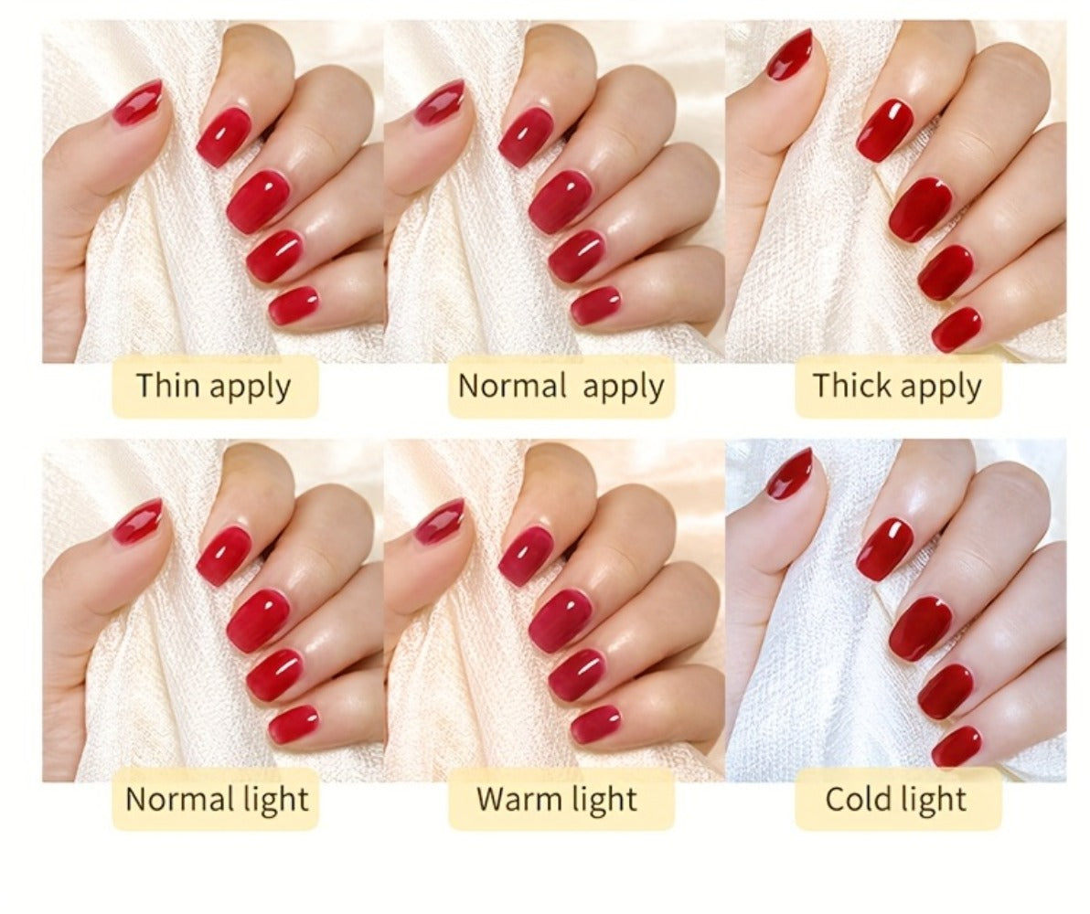 BORN PRETTY 0.34oz Jelly Gel Nail Polish Pink Nude Transparent Skin Color Soak Off LED Jade Nail Art Semi Permanent Varnish