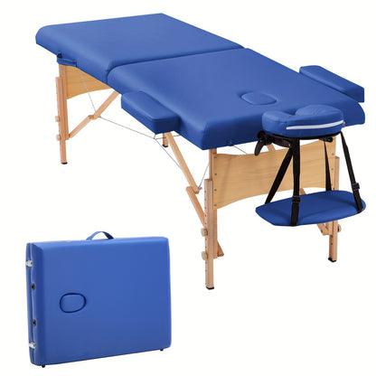 Massage Table Portable Foldable - 2 Fold Massage Bed with Carrying Bag, Adjustable Height Lash Bed Spa Tattoo Face Cradle Table for Professional & Home Use, Multiple Colors & Sizes