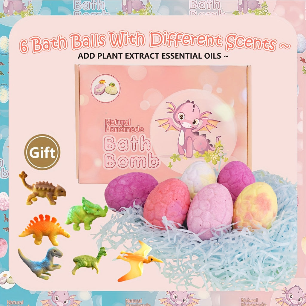 New Dinosaur Bath Bomb Set 6pcs Per Piece with Surprise Inside| Ideal for Christmas Gift Or Birthday Gift