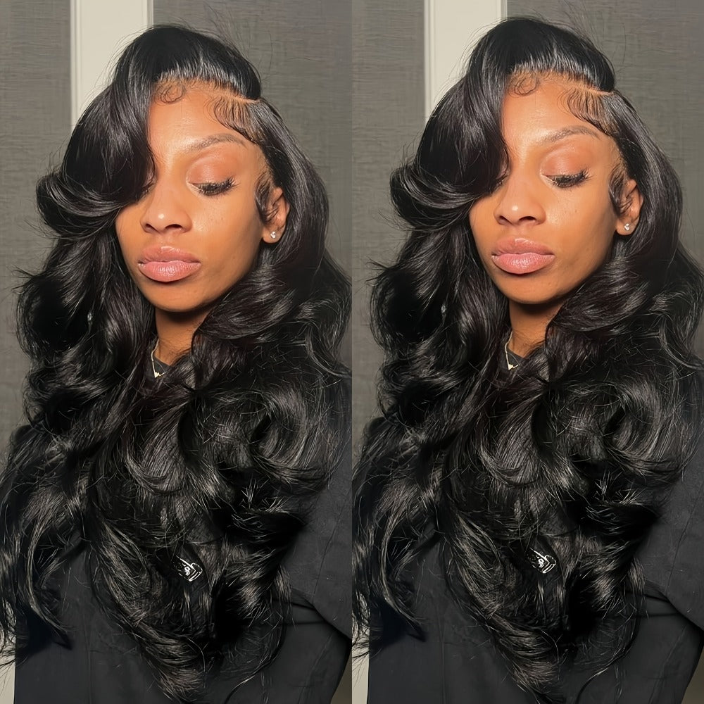 Body Wave Lace Front Wig for Women — 13x4 HD Transparent Lace, 250% Density Glueless Synthetic Hair, 28 & 32 Inch, Natural Black & Crimson, Heat Resistant, Daily & Special Events