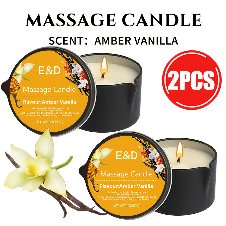 Massage Oil Candle 2-in-1 Soy Wax Scented Candle with Essential Oil Moisturizing Body Lotion Spa Pedicure Nail Salon Gift for Women 2oz