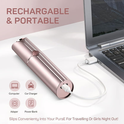 Electric Facial Shaver for Women USB Rechargeable Epilator Hair Remover for Face Bikini Legs Arms Underarms Portable Body Trimmer with Velvet Pouch 2 Replacement Heads Travel-Ready