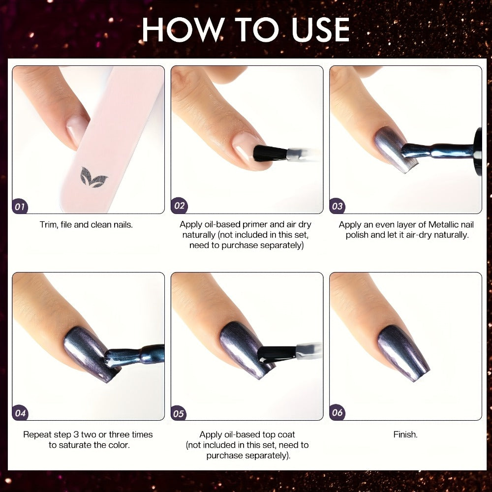 Morovan Fingernail Nail Polish Set: Holographic Metallic Lacquer Air Dry Nail Polish Regular Nail Polish Pack 0.25oz Glitter Finger Nail Polish Bulk Toenail Polish Kit Gift for Women