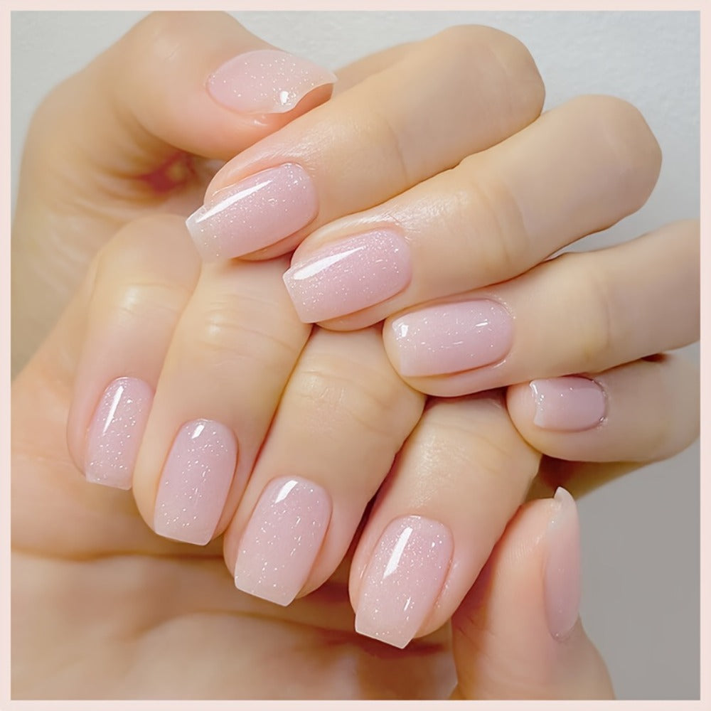 Pink Glitter Jelly Gel Nail Polish, Pink Tone Gel Polish, Works for Nail Arch Shaping And As Color Gel., Suitable for Home, Salons And Nail Art Creation, Modern Light- Gel, Under LED/ Lamp