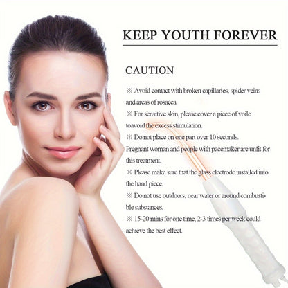 High Frequency Facial Massager 4-in-1 Skin Care Stick Portable Home Use Anti-Aging Acne Treatment Skin Tightening Rejuvenation Beauty Device for Women