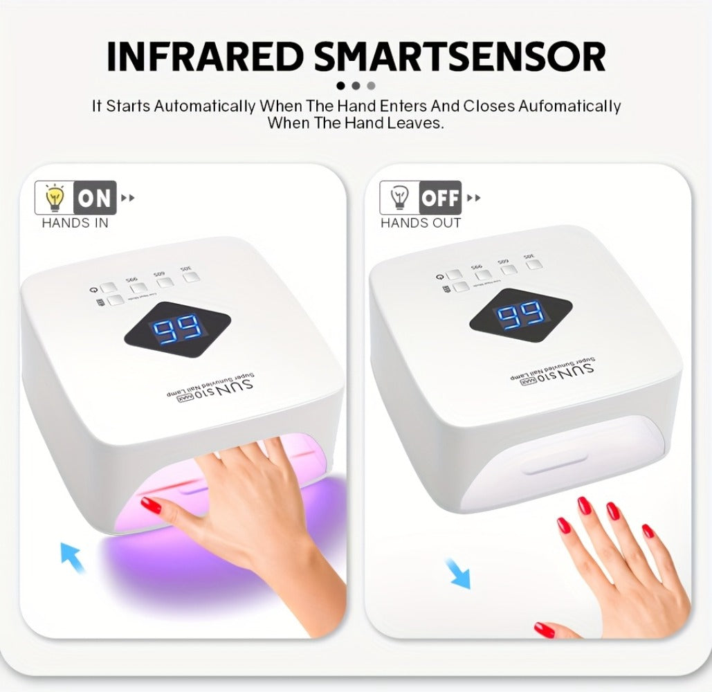 Rechargeable Professional Nail Dryer with 30 Beads, Featuring a Design And Three Timer Settings for Both for Home And Salon Applications